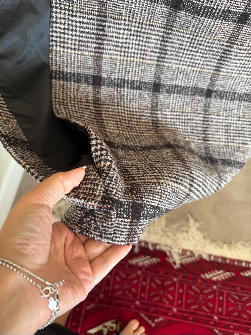 NWOT42% Wool Heavyweight Oversized Plaid Long Coat – Boutique Sample Fits S-L - Picture 9 of 16